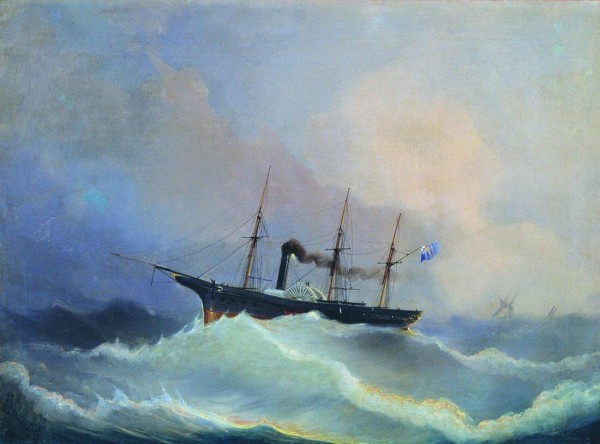 Gun ship the frigate Kamchatka by Alexey Bogolyubov